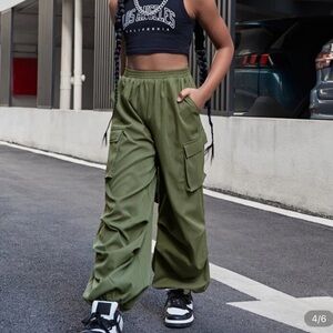 Girls Army Green Cargo pants